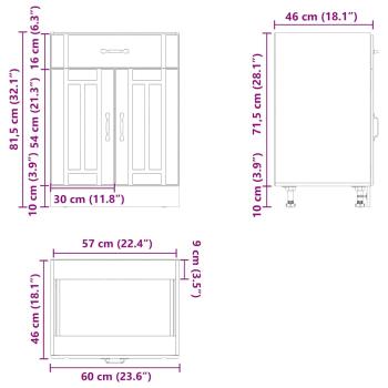 Küchen-Unterschrank Lucca Artisan-Eiche Holzwerkstoff