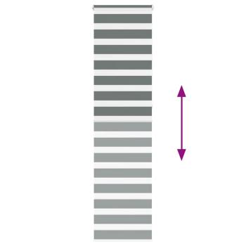 Zebra Jalousie Dunkelgrau 60x230cm Stoffbreite 55,9cm Polyester