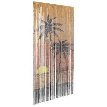 ARDEBO.de - Insekten-Türvorhang Palmendruck 90x220 cm Bambus