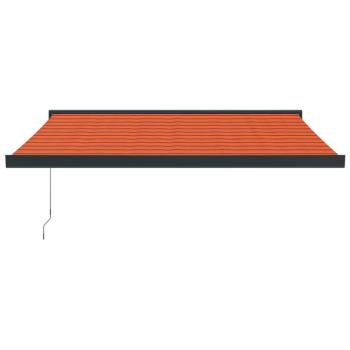 Markise Einziehbar Orange und Braun 3x2,5 m Stoff und Aluminium