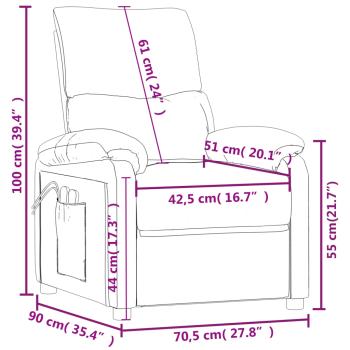 Massagesessel Elektrisch Braun Stoff