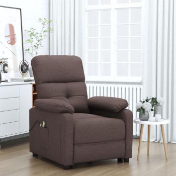 ARDEBO.de - Massagesessel Elektrisch Dunkelbraun Stoff