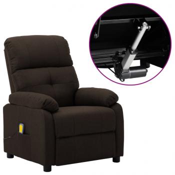 Massagesessel Elektrisch Dunkelbraun Stoff