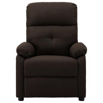 Massagesessel Elektrisch Dunkelbraun Stoff