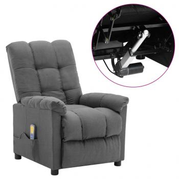 Massagesessel Elektrisch Hellgrau Stoff