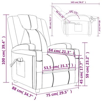 Massagesessel Elektrisch Cappuccino-Braun Kunstleder