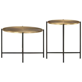 ARDEBO.de - Couchtische 2 Stk. Messing und Metall Schwarz