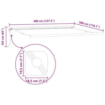 Markise Einziehbar Anthrazit und Weiß 4x3 m Stoff und Aluminium