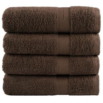 ARDEBO.de - Premium-Duschtücher SOLUND 4 Stk. Braun 70x140 cm 600 g/m²