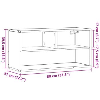 TV-Schrank Räuchereiche 80x31x39,5 cm Holzwerkstoff und Metall