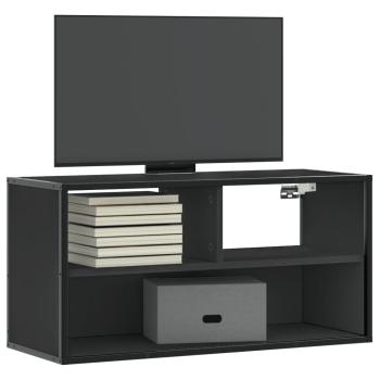 ARDEBO.de - TV-Schrank Schwarz 80x31x39,5 cm Holzwerkstoff und Metall