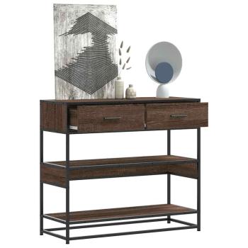 ARDEBO.de - Konsolentisch Braun Eichen-Optik 90x35x80 cm Holzwerkstoff