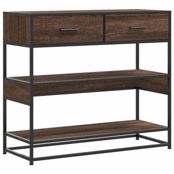 Konsolentisch Braun Eichen-Optik 90x35x80 cm Holzwerkstoff