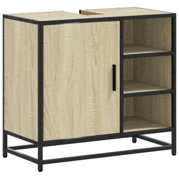 ARDEBO.de - Badschrank Sonoma-Eiche 65x33x60 cm Holzwerkstoff