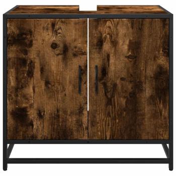 Waschbeckenunterschrank Räuchereiche 65x33x60 cm Holzwerkstoff