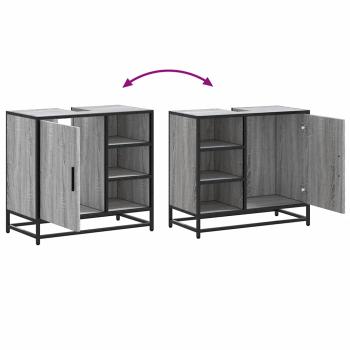 Waschbeckenunterschrank Grau Sonoma 65x33x60 cm Holzwerkstoff