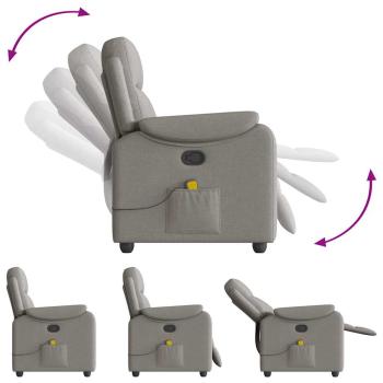 Massagesessel Taupe Stoff