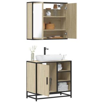 ARDEBO.de - 2-tlg. Badmöbel-Set Sonoma-Eiche Holzwerkstoff