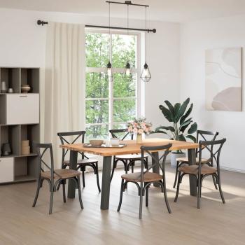 Esstisch Hellbraun 180x120x74 cm Massivholz Eiche Rechteckig