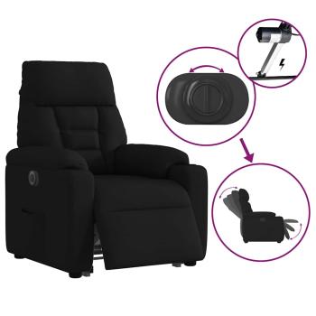 Relaxsessel mit Aufstehhilfe Elektrisch Schwarz Stoff