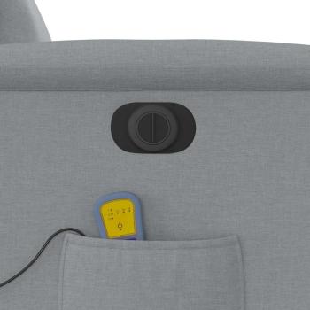 Massagesessel Elektrisch Hellgrau Stoff