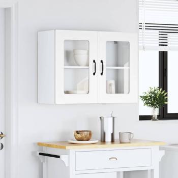 ARDEBO.de - Küchen-Hängeschrank mit Glastür Kalmar Weiß Holzwerkstoff