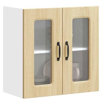 ARDEBO.de - Küchen-Hängeschrank mit Glastür Sonoma-Eiche Holzwerkstoff