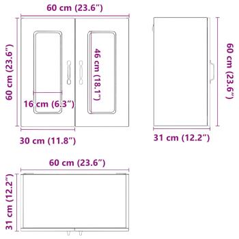 Küchen-Hängeschrank mit Glastür Sonoma-Eiche Holzwerkstoff