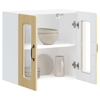 Küchen-Hängeschrank mit Glastür Sonoma-Eiche Holzwerkstoff