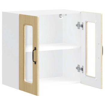 Küchen-Hängeschrank mit Glastür Sonoma-Eiche Holzwerkstoff