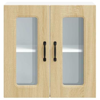 Küchen-Hängeschrank mit Glastür Sonoma-Eiche Holzwerkstoff