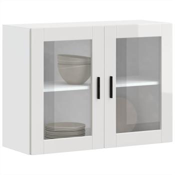 ARDEBO.de - Küchen-Hängeschrank mit Glastür Porto Hochglanz-Weiß