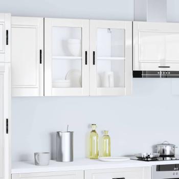 Küchen-Hängeschrank mit Glastür Porto Hochglanz-Weiß