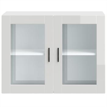 Küchen-Hängeschrank mit Glastür Porto Hochglanz-Weiß