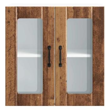 Küchen-Hängeschrank mit Glastür Altholz-Optik Holzwerkstoff