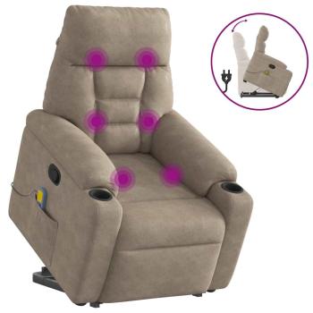 ARDEBO.de - Massagesessel mit Aufstehhilfe Taupe Mikrofasergewebe