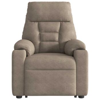 Massagesessel mit Aufstehhilfe Taupe Mikrofasergewebe