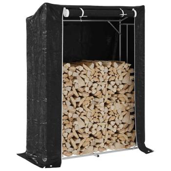 ARDEBO.de - Brennholzregal mit Regenschutz 150x60x200 cm Verzinkter Stahl