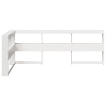 Kopfteil mit Bücherregal L-Form Weiß 75 cm Massivholz Kiefer