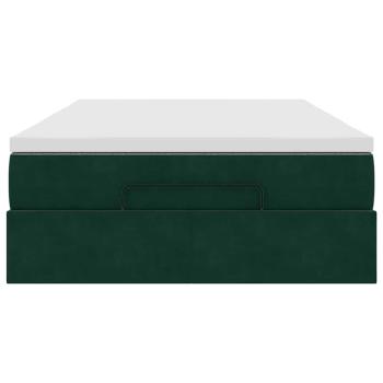 Ottoman-Bett mit Matratze Dunkelgrün 120x200 cm Samt