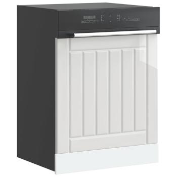 ARDEBO.de - Geschirrspülerblende Lucca Hochglanz-Weiß Holzwerkstoff