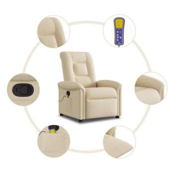 Massagesessel Creme Stoff