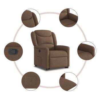 Relaxsessel mit Aufstehhilfe Braun Stoff