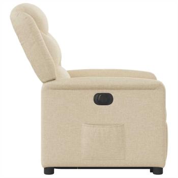 Relaxsessel mit Aufstehhilfe Elektrisch Creme Stoff