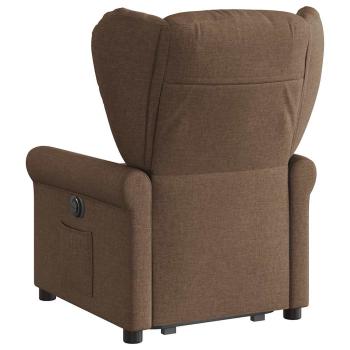 Relaxsessel mit Aufstehhilfe Braun Stoff
