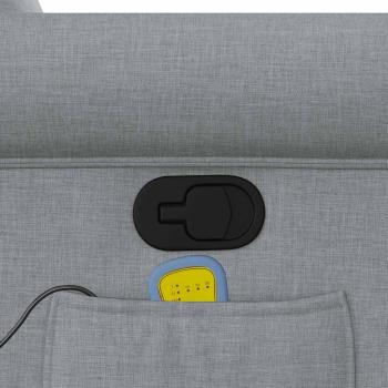 Massagesessel mit Aufstehhilfe Hellgrau Stoff