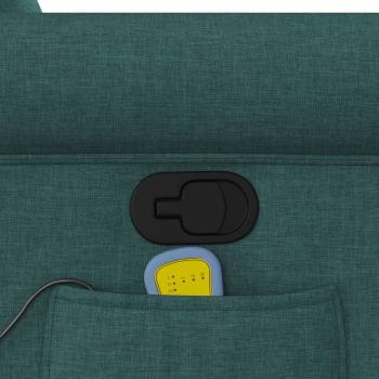 Massagesessel mit Aufstehhilfe Dunkelgrün Stoff