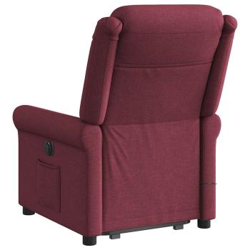 Massagesessel mit Aufstehhilfe Weinrot Stoff