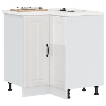 ARDEBO.de - Küchen-Eckunterschrank Lucca Hochglanz-Weiß Holzwerkstoff