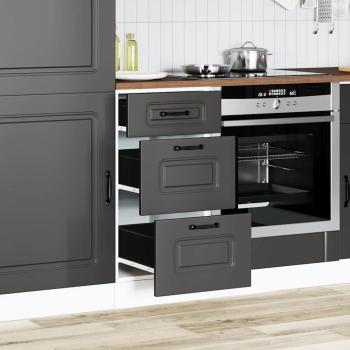 Küchenunterschrank Kalmar Schwarz Holzwerkstoff